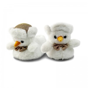 Cozy White Snowman Plush Slippers Ingano imwe Ihuza Byose Bishyushye Byimbere