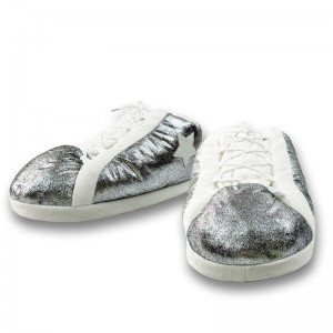 လက်ကား Sliver Plush ဖိနပ်များ Unisex One Size Fit All Sneaker Slippers