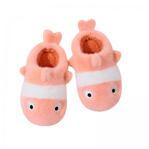 Cute Cartoon Baby Fish Plush Slippers Boy Girl Home Warm Children Cotton Slippers