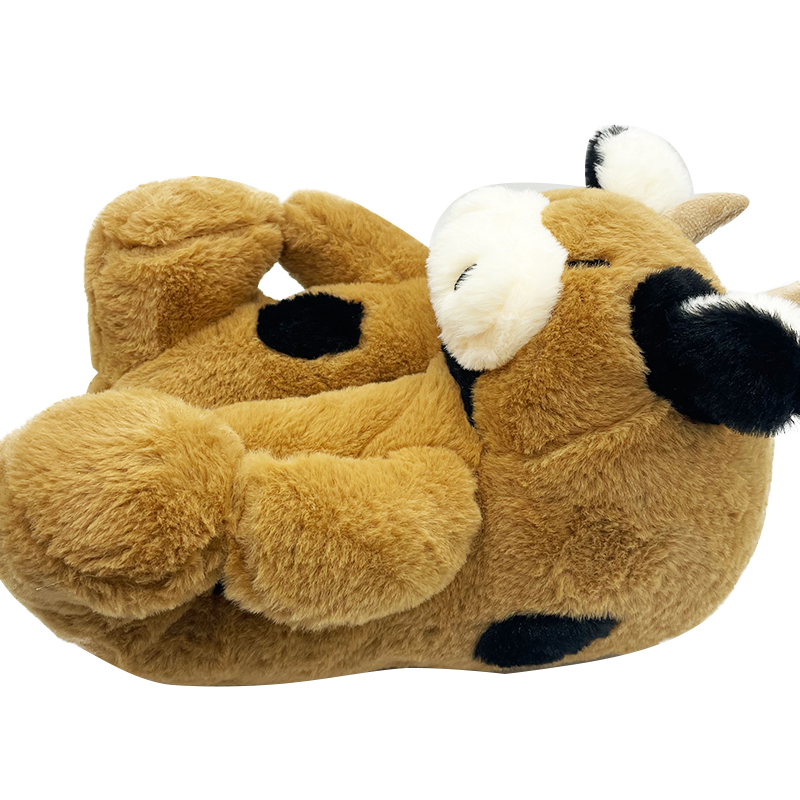 cow plush slippers-Side