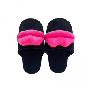 Flaming Red Lips Couple House Cotton Slippers