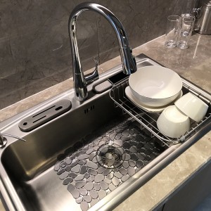YIDE Hot Design Pebble Kitchen Sink Protector Mat Dish Drainer Mat Sink Mat for Kitchen