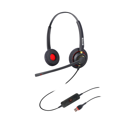 OEM Customized Bluetooth Headset Usb C - UB800DU Professional Binaural Noise Cancelling USB Headset for Office  – Inbertec