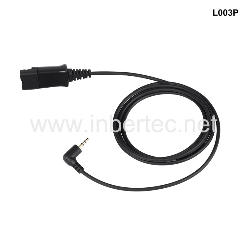 China wholesale 3.5mm To Usb - Quick Disconnect Cable PLT GN QD Cable with 2.5mm Audio Jack(3-pin) Connector – Inbertec