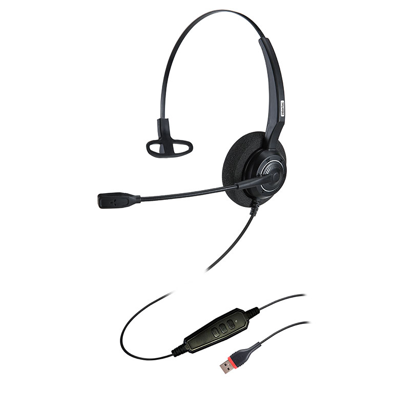 Fone de ouvido mono USB com cancelamento de ruído para contact center