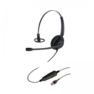 Mono Noise Canceling Headset with Microphone for office call center