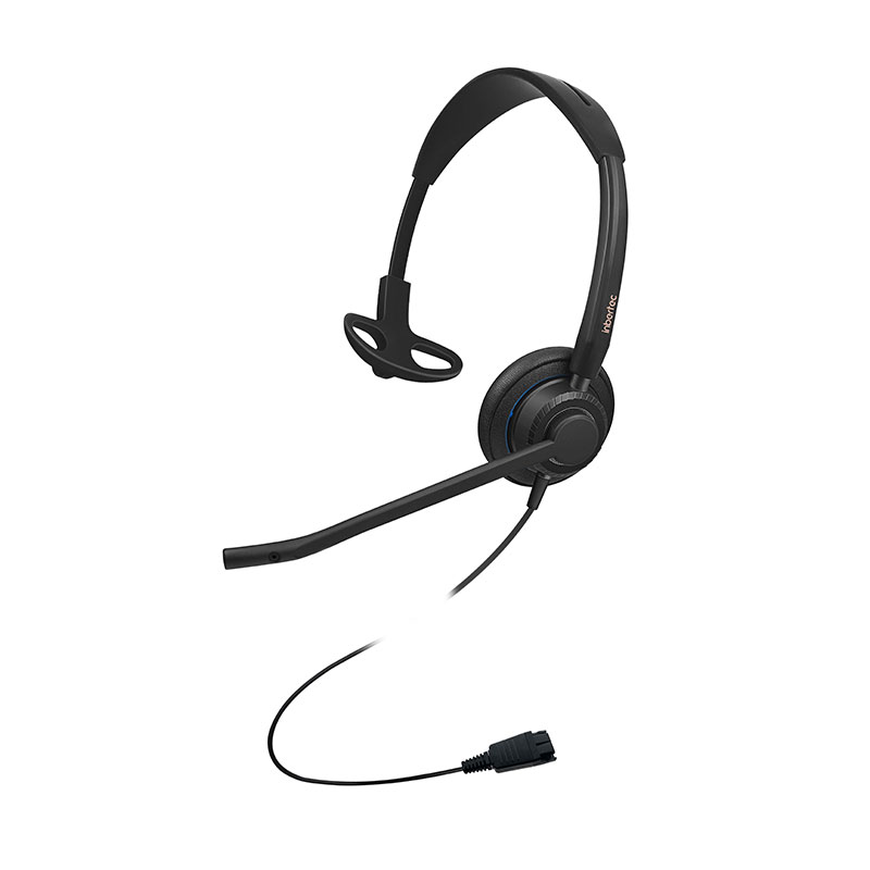 Fone de ouvido premium para contact center com microfones com cancelamento de ruído