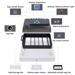 Digital Egg Incubator, 9-35 Eggs Hatching Incubator with Fully Automatic Egg Turning and Temperature Control, Auto Poultry Hatcher with LED Candler for Chicken, Duck, Quail, Goose, Birds
