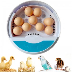 Egg Incubator，with 9 LED Lighted Egg Candle Tester and Temperature Control Device One-Key Incubation for Heat Preservation and Mini 9 Egg Incubator Breeder for Chicken, Ducks, Birds