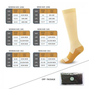 Çorape me ngjeshje bakri për burra dhe gra - Më të mirat për vrapim mjekësor Hiking çiklizëm 15-20 mmHg