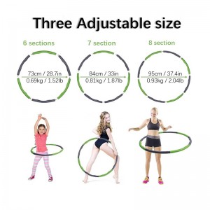 Assembled Fitness Hoop with 6-7-8 Sessions for daily Fitness Training Office Workout or Abdominal Contouring with Innovative Wavy Ridges Soft Padding