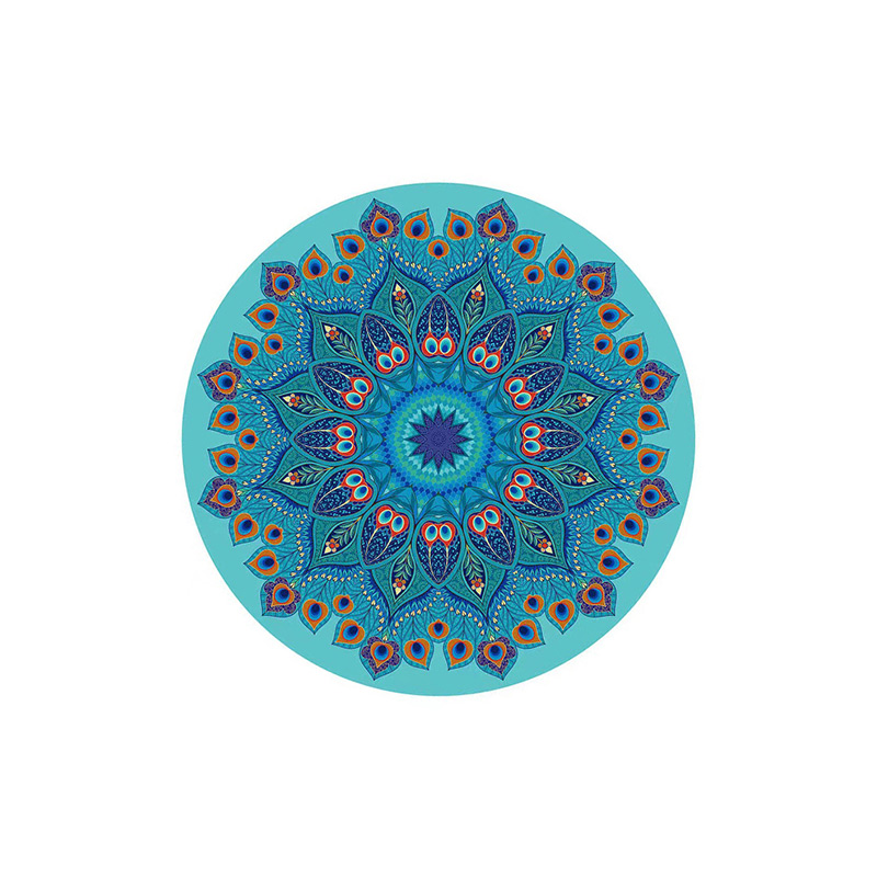 Ekologiska färgglada mjuka runda meditationspilates Tvättbara halkfria Yogamattor i mocka