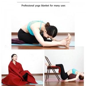 ʻO ke kāwele yoga 71 ʻīniha x 59 ʻīniha ka Blanket Yoga Soft Non Slip Yoga Towel Sweat Absorbent Folded Yoga Mat Towel for Yoga Meditation Pilates and Workout