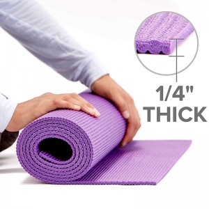 NATxhua Lub Hom Phiaj Ntxiv Thick Yoga Fitness & Exercise Mats nrog Nqa Pluaj, High Density Anti-Tear PVC yoga lev