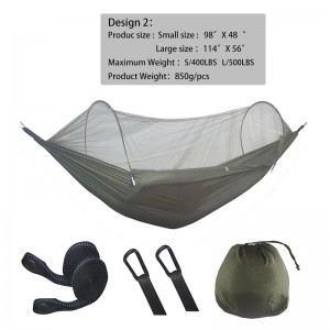 Camping Hammock with Net Double & Single Hammock with Tree Straps  Portable Hammock Ultralight Nylon Parachute Hammocks for Backpacking