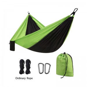 Campinghängmatta dubbla och enkla bärbara hängmattor med 2 trädband, lätta fallskärmshängmattor i nylon för backpacking, resor, strand, bakgård, uteplats, vandring