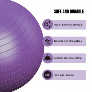 Wholesale 4mm thick anti burst 5 size yoga ball exercise balance ball chair with pump