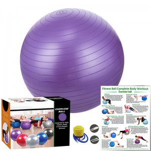 Търговия на едро с 4 mm дебелина против спукване 5 размера топка за йога упражнения баланс топка стол с помпа
