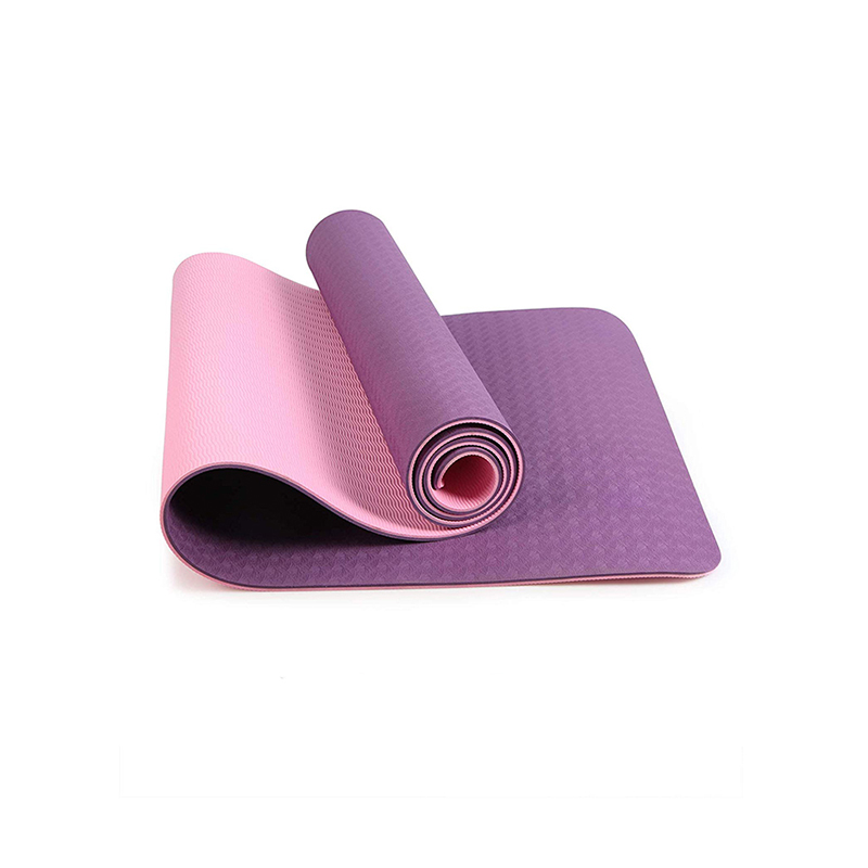Yogamatte med stropp, 1/3 tomme ekstra tykk yogamatte dobbeltsidig sklisikker, profesjonelle TPE yogamatter for kvinner, menn