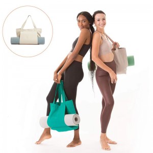 Bolsa para esterilla de yoga Bolsas y transportadores grandes para yoga Accesorios de yoga Bolsa de gimnasio Bolsas de lona de algodón Bolso de hombro para esterillas gruesas.