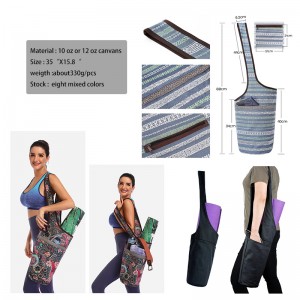 កាបូបដាក់កម្រាល Yoga Mat Tote Sling Carrier ដែលមានហោប៉ៅ សមនឹងកន្ទេល ជាមួយនឹងហោប៉ៅផ្ទុកពហុមុខងារ ស្រាល និងជាប់បានយូរ