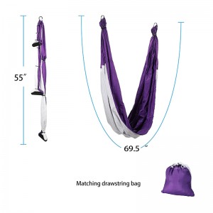 YOGA SWING Kit de balançoire de yoga anti-gravité pour hamac aérien de qualité supérieure - Ensemble de sangles volantes Acrobat pour thérapie d'inversion intérieure et extérieure