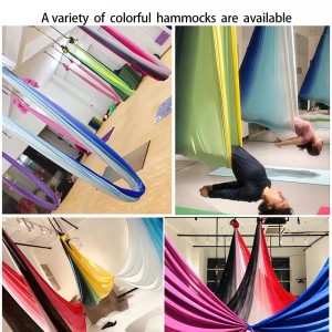 Aerial Silks Yoga Swing Set - Aerial Yoga Hammock Kit Anti-Gravity Flying kanggo Fitness Low/Non Stretch Nylon Tricot Fabric Hardware Klebu kanggo