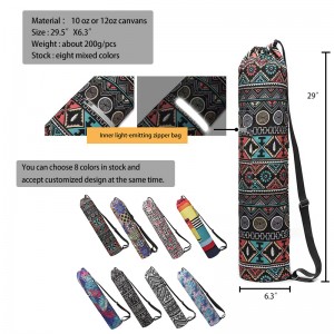 Jogos kilimėlio krepšys Didelis jogos kilimėlio stropų nešiklis su kišenėmis tinka kilimėliams su daugiafunkcinėmis laikymo kišenėmis, lengvomis ir patvariomis