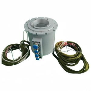 Non-standard custom 100mm through hole conductive slip ring with aviation plug connection