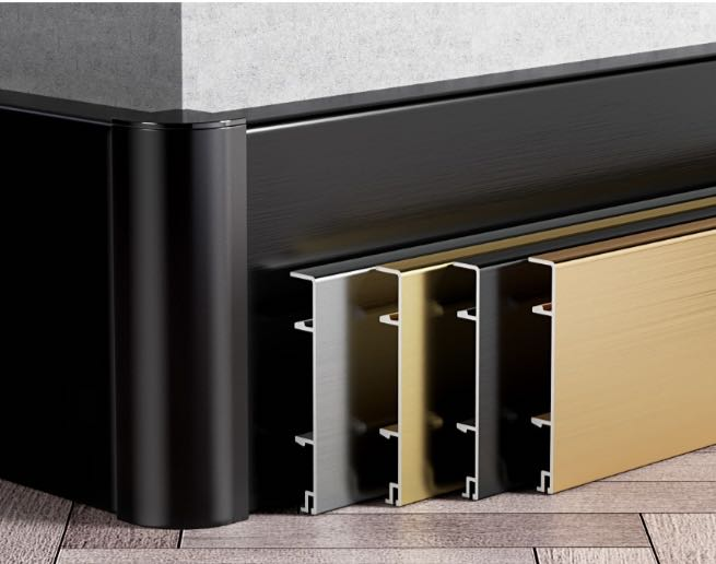 Akwadoro oghere nwụnye maka obere ihe nrụnye aluminom Skirting Board