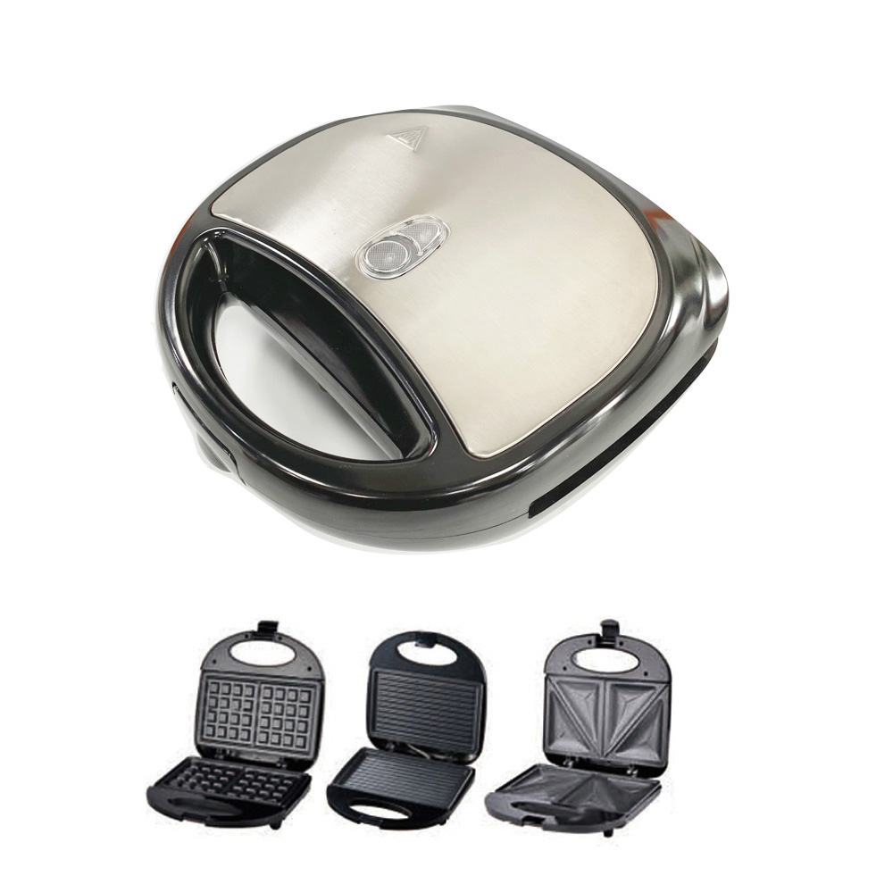 3 in 1 sandwich and waffle maker black F36