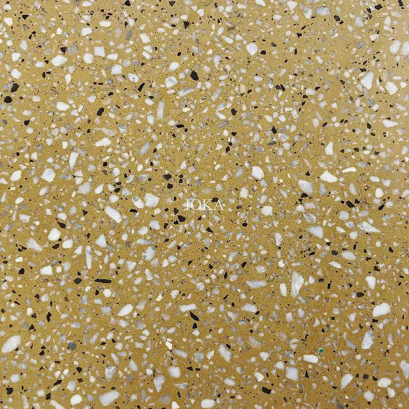 Yellow terrazzo slab for bathroom floor tiles terrazzo square white tables popular kitchen countertop terrazzo (1)