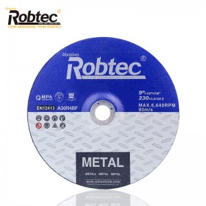 Fiber Reinforced Bonded Abrasives Cutting-off Wheels ROBTEC 230×3.2×22.2 Mm 9″x1/8″x7/8″ Cutting Metal