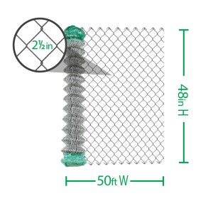 Premium Galvanized Chain Link Fence 2”   11.5GA for Safety Guard