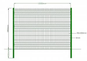 Powder Coated 3D Welded Wire Mesh Panel