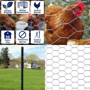 Utility Galvanized Hexagonal Wire Mesh Fencing 12 Inch X 150 Ft