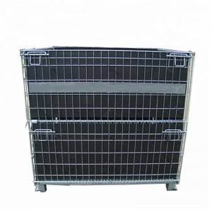 Industrial Folding Galvanized Wire Mesh Container with PP sheet