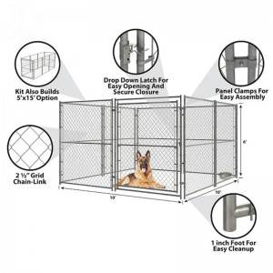 Outdoor Large Chain Link Pet  Cage Kennel for Pet Run Play 10ft x 10ft x 6ft