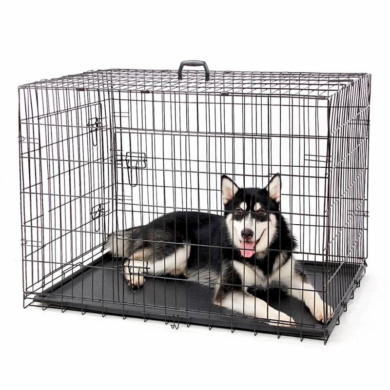 18 Years Factory Double Dog Kennel - Customized 42” 48” large pet kennel double door animal cage steel wire dog crate – Tian Yilong