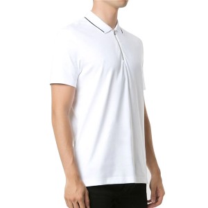 Men Short Sleeve 100% Cotton Polo T Shirts With Zipper