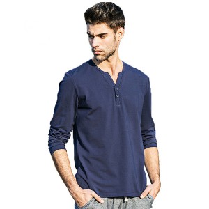Men’s Casual V-Neck Long Sleeve Shirts Slim Fit T-Shirt