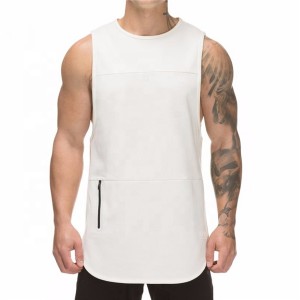 New style men’s casual Long tank top with zipper