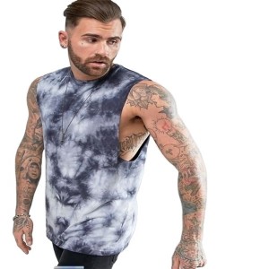Men crew neck tie-dye print t-shirt tank tops