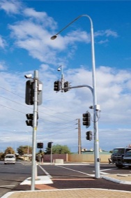 What are the different types of traffic signal poles?