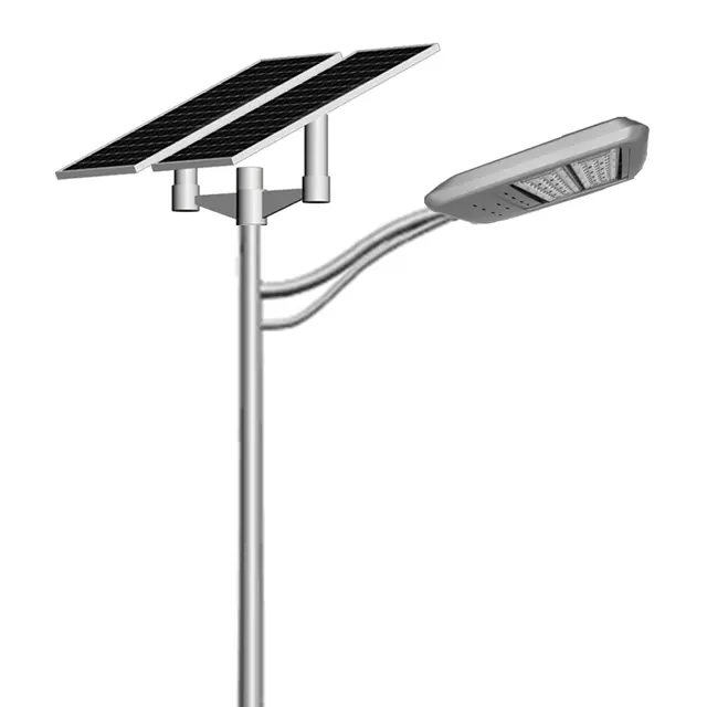 Energy efficient solar street light with 9m pole and gel battery