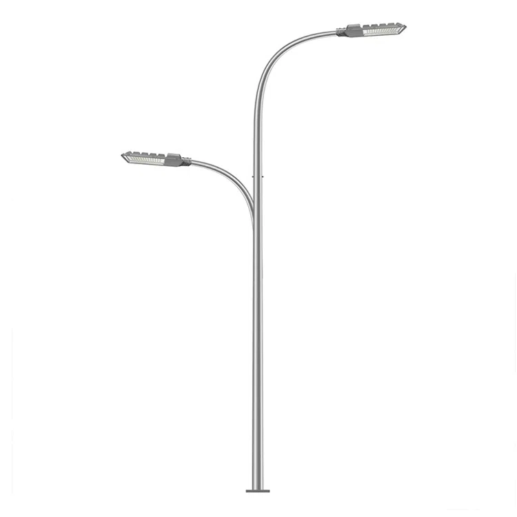 Round Tapered Double Arms Street Light Pole