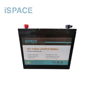 OEM/ODM Manufacturer Motor Battery 12v - 12V 105Ah 100Ah Lifepo4 Pack Lithium Ion Battery For Golf Garts – iSPACE