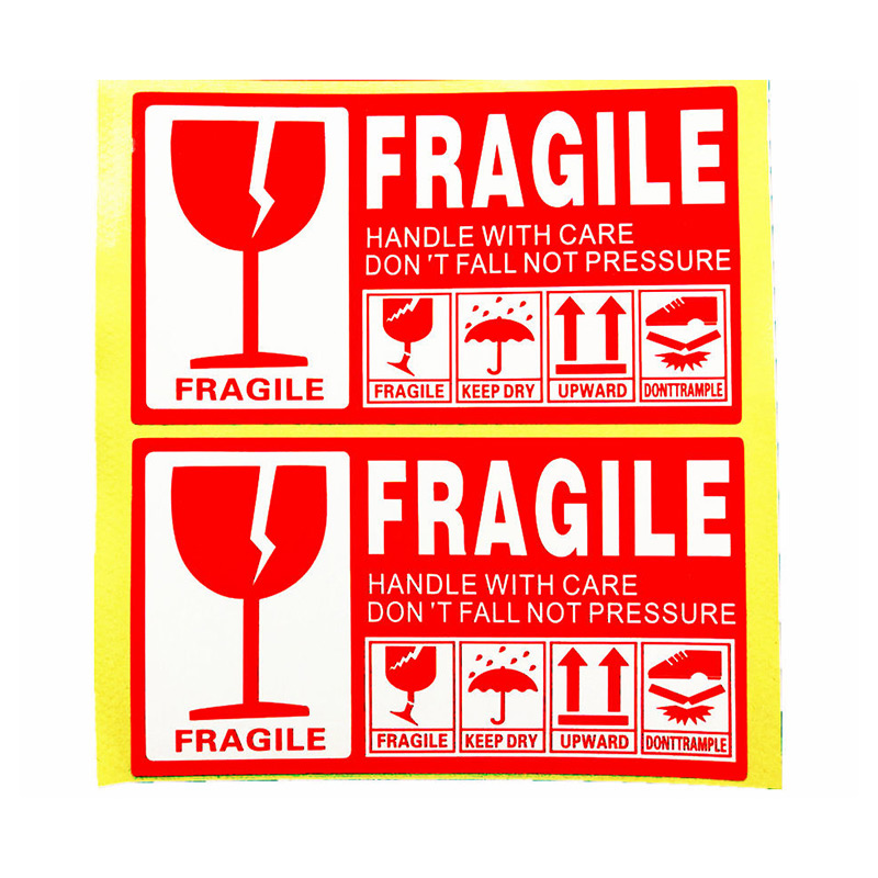 Caution Glass Sticker Shipping Label Fragile Package Sticker Fragile Package