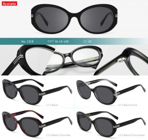 T1318S luxury shades acetate frame polarized sunglasses