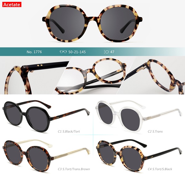 China wholesale Sunglasses Brand Luxury Manufacturers –  I Vision T1776S round shape acetate frame shade sunglasses  – IVISION